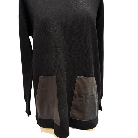 J.Crew Merino Wool Tunic Sweater with Leather Pockets – Size Large - Picture 3 of 5